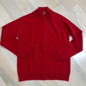Il Gufo softest cashmere red zip unisex jacket